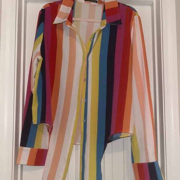 Striped tie front top - Picture 3 of 3